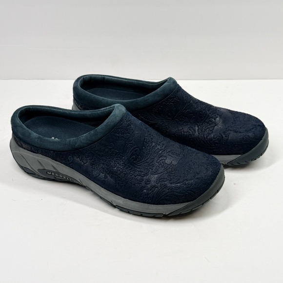 Merrell Shoes - Merrell Encore Frill Clog Slip On Comfort Casual Navy Blue Leather Size 9.5